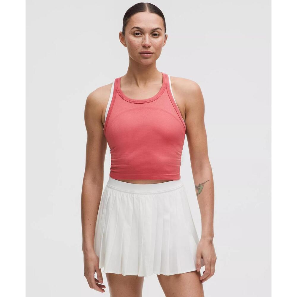 NWT Lululemon Swiftly Tech Cropped Racerback Tank Top 2.0 Desert Red Size 14